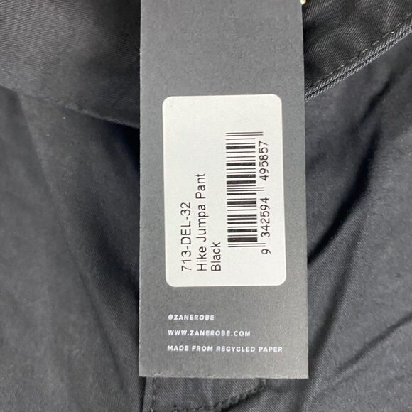 Zanerobe Men's Black Hike Jumpa Tapered Cargo Pocket Pant in US 32 - Picture 13 of 13